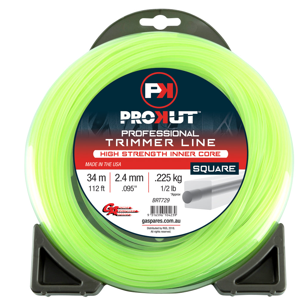 prokut-trimmer-line-square-green-.095-2.4mm-1/2-lb-34m-donut