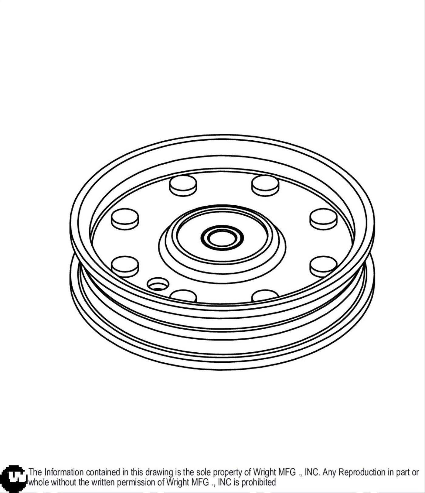 Wright 71460189 PULLEY, IDLER, 4 X 3/4 X 3/8 BORE, SHORT LIP - Mowermerch More spare parts for all your power equipment needs available. From mower spare parts to all other power equipment spare parts we have them all. If your gardening equipment needs new spare parts, check us out!